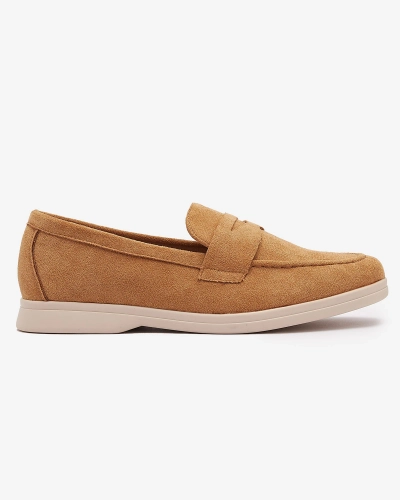 Women's eco-suede moccasins in camel color Daffer- Footwear