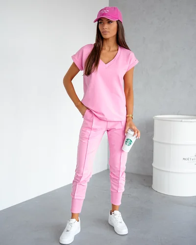 Royalfashion Women's cotton casual set with short sleeves