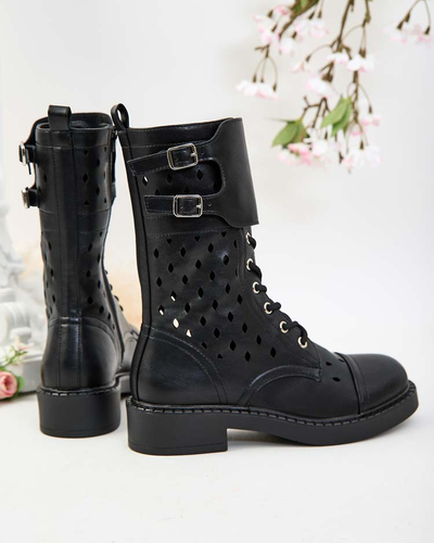 Royalfashion Women's openwork lace-up boots Belsel