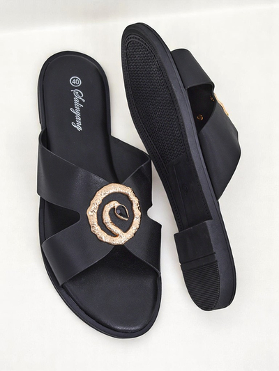 Royalfashion Женские шлепанцы на плоской подошве Golden Step