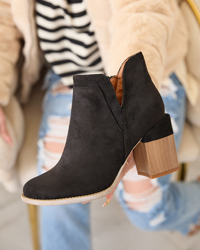 Royalfashion Black Lemere square heeled boots