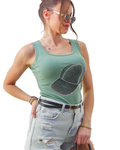 Royalfashion Puuvillane naiste tank top koos mütsiga