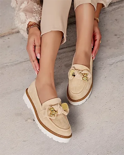 Royalfashion Women's moccasins with bow Ezizer