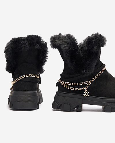 Mustad naiste öko-suedist saapad ketiga Videric - Jalatsid