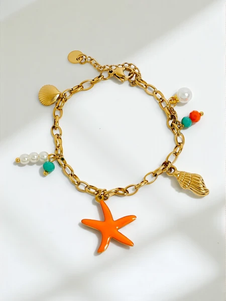 Callista Mare Bracelet – Gold Chain with Shells and Starfish