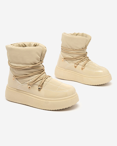 Royalfashion Women's slip-on snow boots in light brown color Dabenda