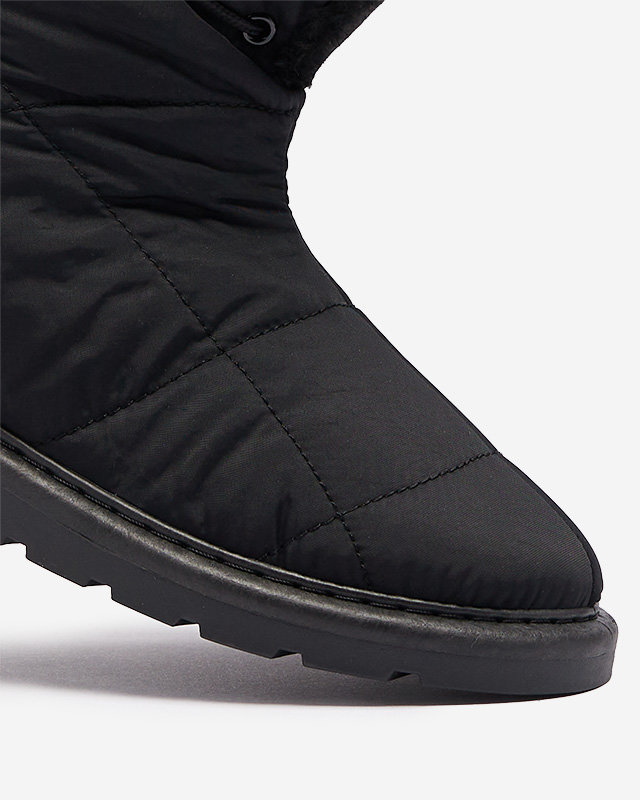 Luna Women's Black Fabric Warm Winter Boots