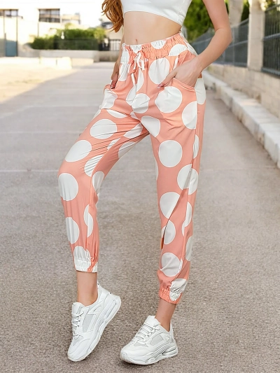 Royalfashion Женские брюки из ткани в горошек