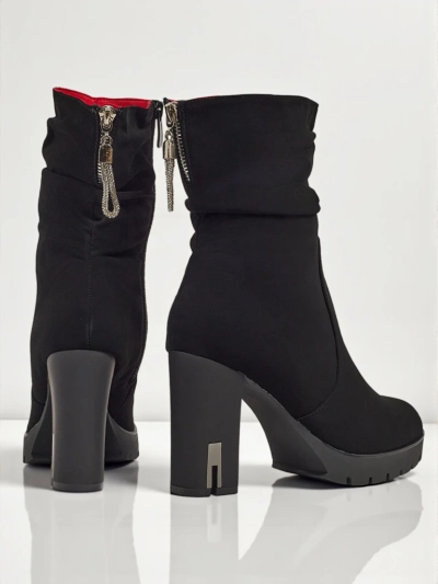 Women's Nivarelle Matte Faux Leather Heeled Ankle Boots