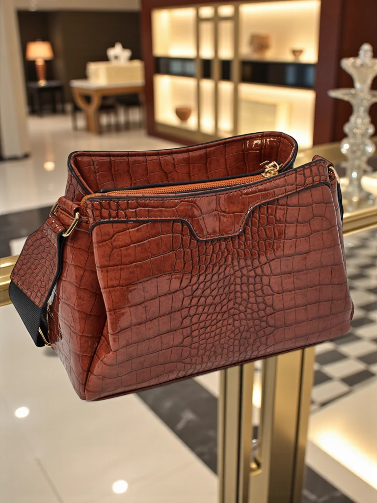 Patent Leather Small Women's Eco-Leather Bag Midnight Fern