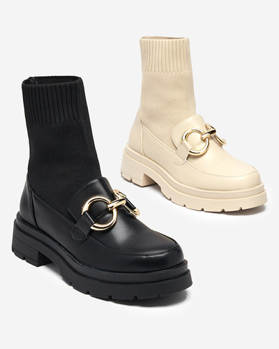 Beige women's high-top Qenarisa shoes - Footwear