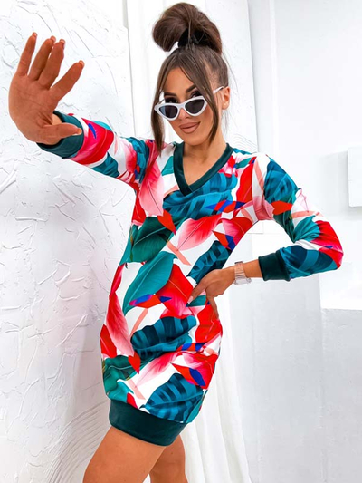 Royalfashion Naiste originaalmustriga minikleit