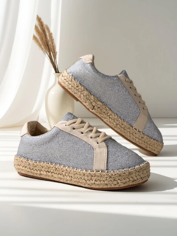 Royalfashion Women's sneakers with glitter Sercele