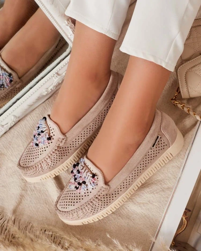 Royalfashion Women's beaded openwork moccasins Namis