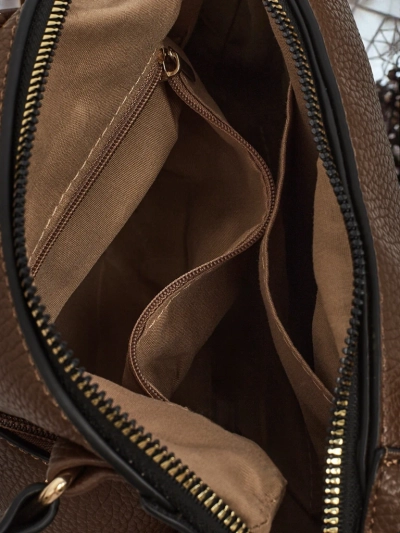 Naiste Käekott Flora Tumepruun Nahast Elegantne