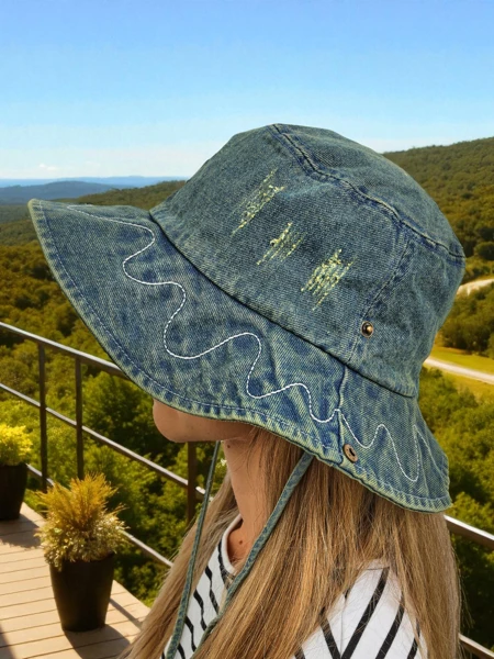 Perseida Women's Hat – Polyester Denim Beach Hat
