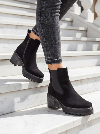 Royalfashion Eco-suóda kvinnor's ankle boots on a post Segori