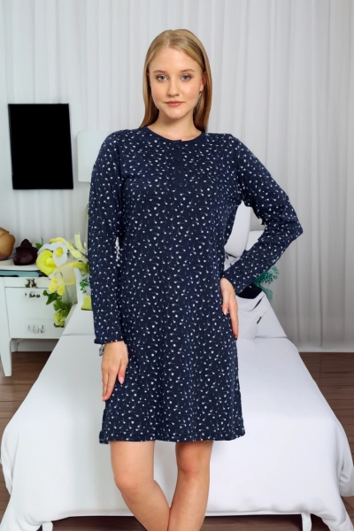 Royalfashion Хлопковая женская ночная рубашка со звездами