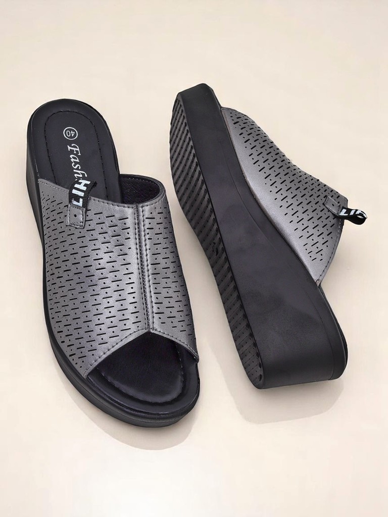 Royalfashion Women's Luna Wedge Heel Mules