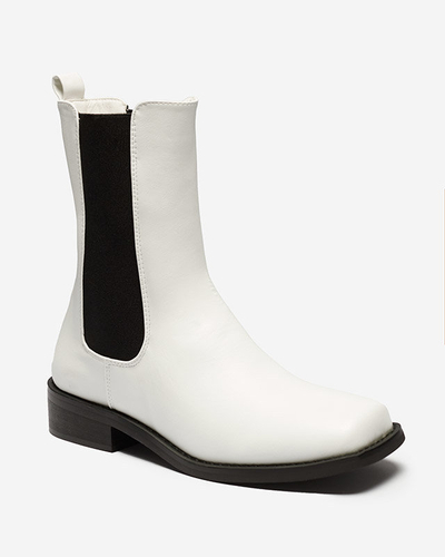 Astra Women's Ankle Boots White Leather Elegant for Autumn