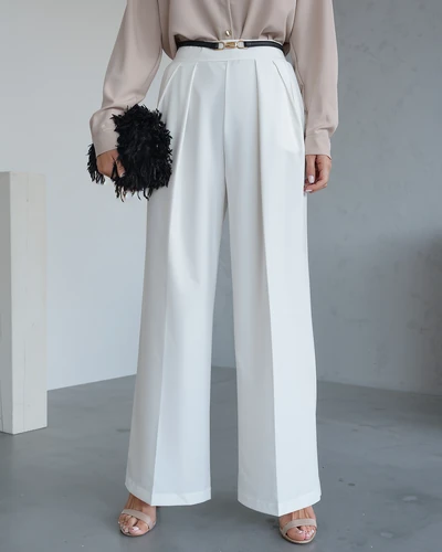 Royalfashion Wide women's trousers with crease
