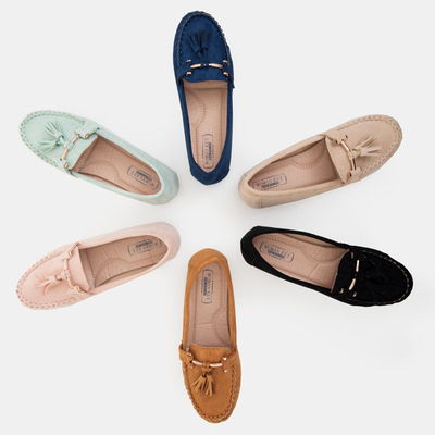 Naiste mustad narmastega mokassiinid Amillad - Jalatsid