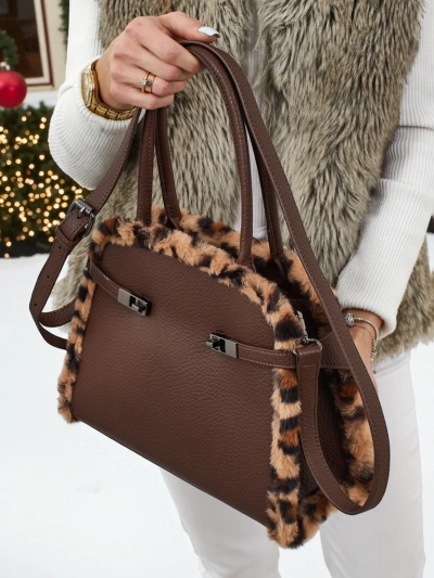 Väike naiste ökonahast panterprindiga kott Panthory