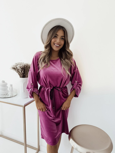 Royalfashion Naiste fuksiat värvi midi-kleit