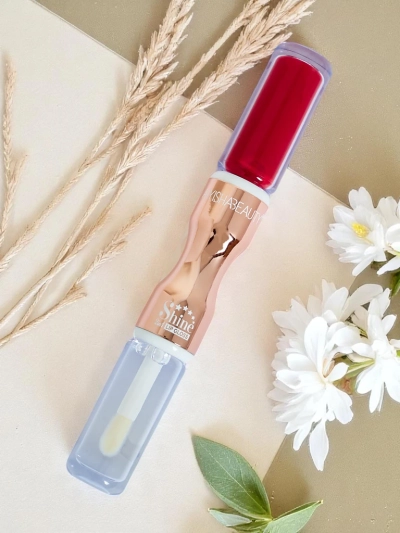 Lipstick and clear lip gloss 2-in-1 Russian Red