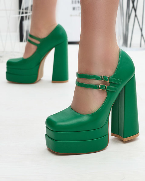 Green women's high stiletto pumps Edisa - Footwear