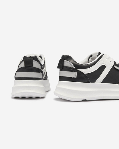 Öko-nahast naiste mustad sportlikud spordijalatsid valge sisekattega Netiris - Jalatsid