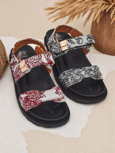 Royal Fashion Women's Sandals with Aloe Print