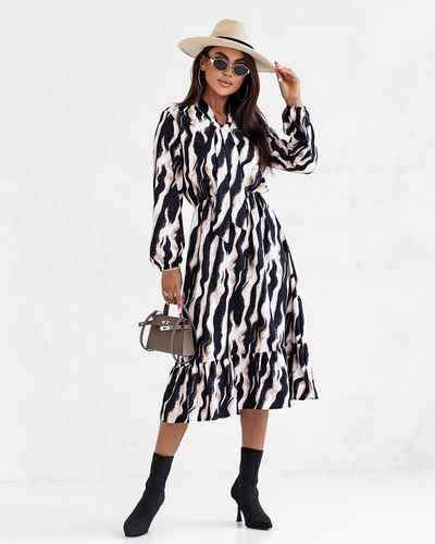 Royalfashion Naiste midi kleit printeeringuga