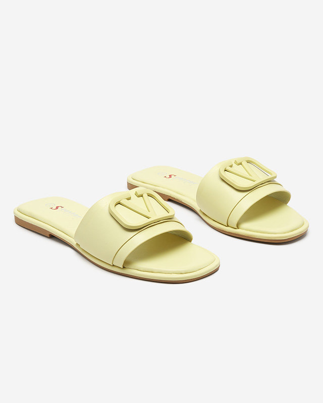 Зеленые женские тапочки Cartec из экокожи - Обувь