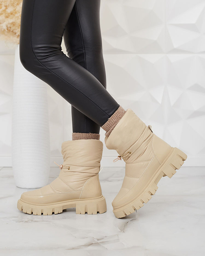 Royalfashion Slip-on women's snow boots in beige Sadella