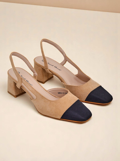 Royalfashion Women's Low Heel Pumps with Decorative Toe Eleganzo