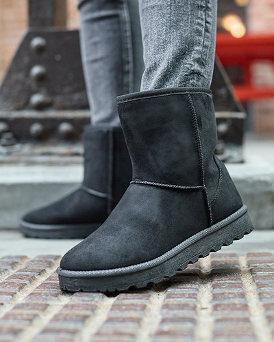 Naiste soojustatud öko-suedist lumesaapad mustad Xetik - Jalatsid