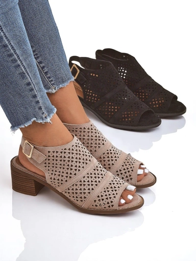 Royalfashion Women's Elira Openwork Low Heel Sandals