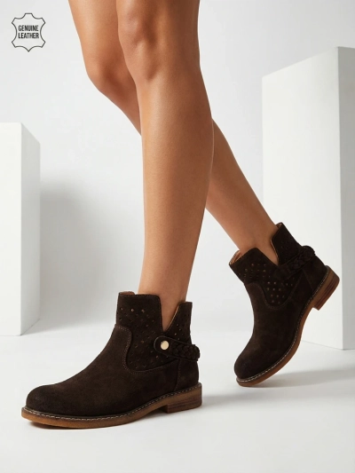 Ažuursed naturaalsest nahast naiste poolsaapad Unimi