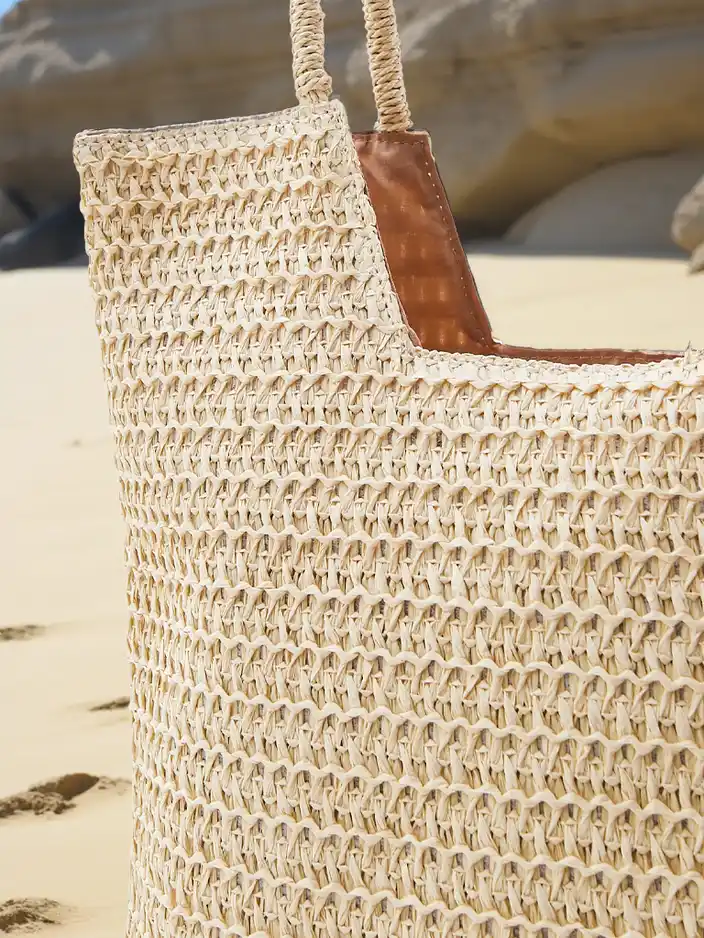 Royalfashion Large straw handbag for women summer