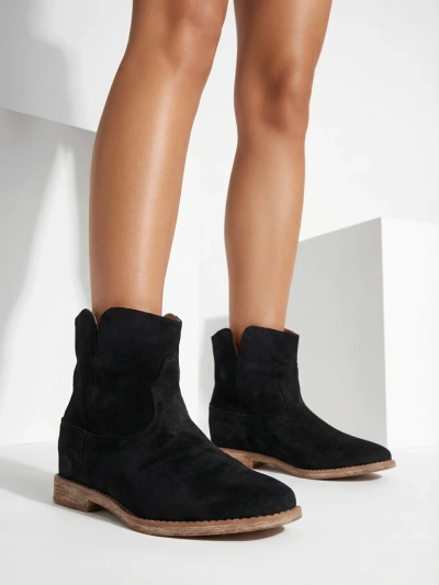 Royalfashion Cowboy-style boots on a covered wedge Blueston