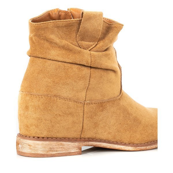 Athena Women's Camel Suede Leather Elegant Ankle Boots