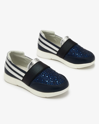 OUTLET Royalfashion mereväe-mustad laste slip-on tossud Ciarala