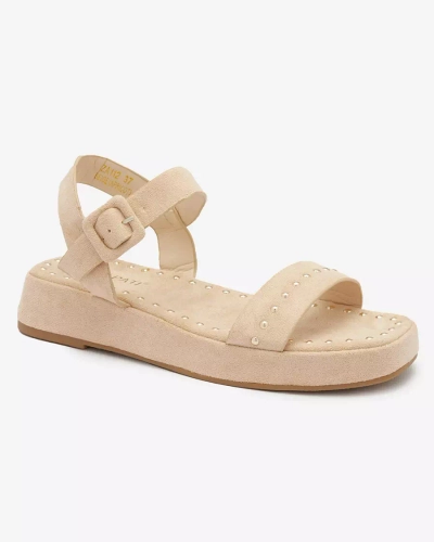 Beežid naiste sandaalid strassidega Franssia - Jalatsid