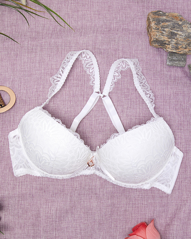 Women's ecru lace bra - Underwear