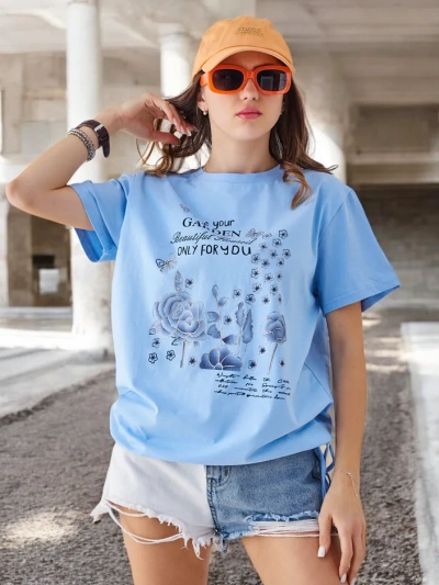 Royalfashion Women's cotton blouse with the inscription