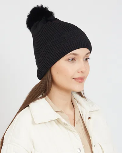 Royalfashion Kvinner er fôret pom pom lue