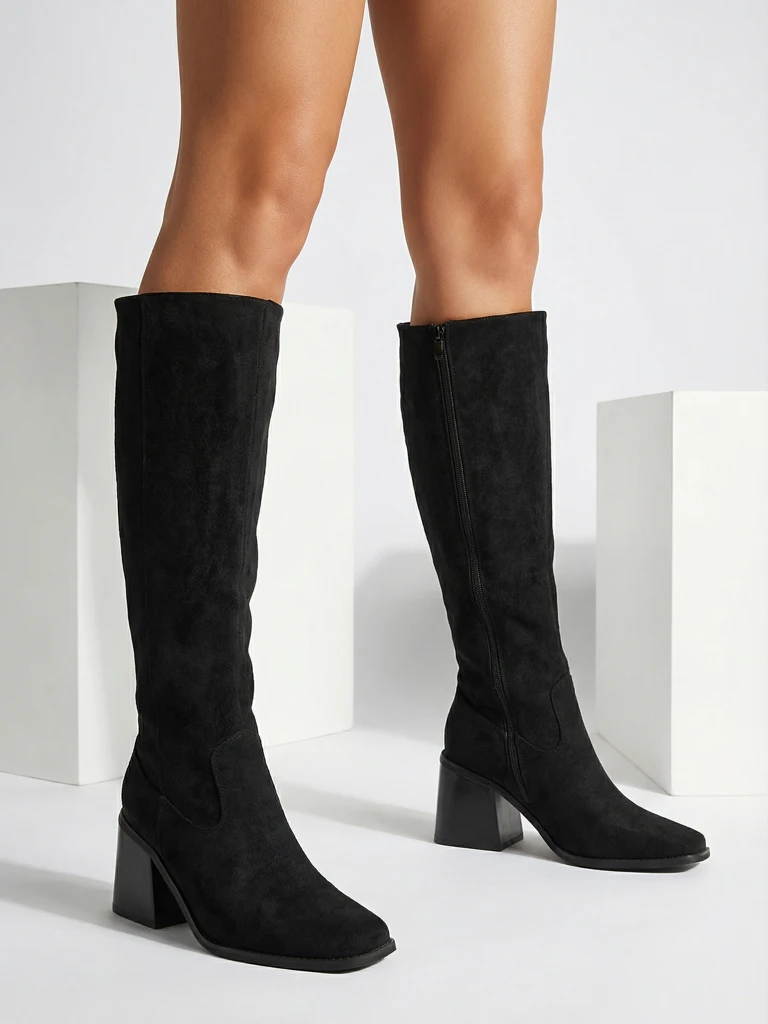 Women's Ernala Eco-Suede Block Heel Boots