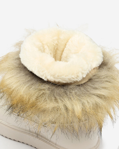 Royalfashion Children's slip-on shoes a'la snow boots with fur in beige Asika