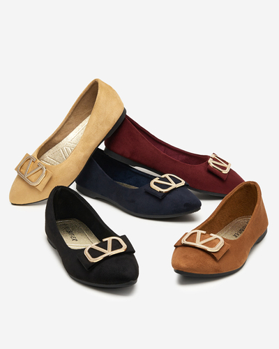 Women's beige ballerinas with an ornament on the toe Cavo - Footwear